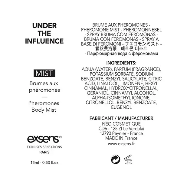 Exsens Pheromone Mist Under the Influence 05 oz Exsens Dildos Exsens Pheromone Mist Under the Influence 05 oz Exsens Dildos