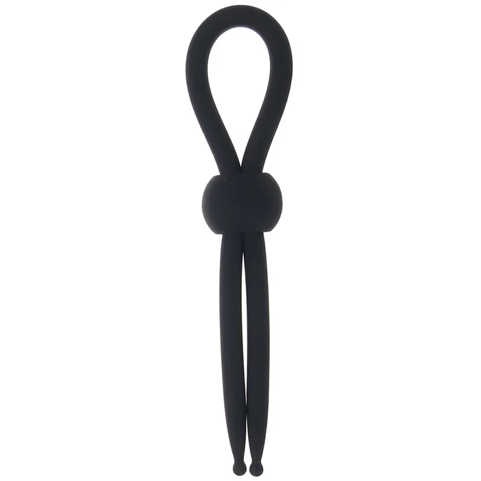Female Sex Toys CalExotics Alpha Liquid Silicone Lasso Ring in Black