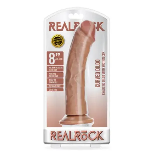 Female Sex Toys Shots America LLC RealRock Realistic 8 in Curved Dildo With Suction Cup Tan Female Sex Toys Shots America LLC RealRock Realistic 8 in Curved Dildo With Suction Cup Tan