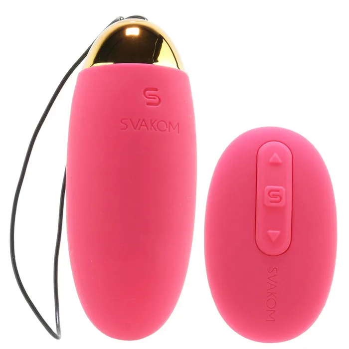 Female Sex Toys Svakom Elva Remote Control Vibrating Bullet in Plum Red