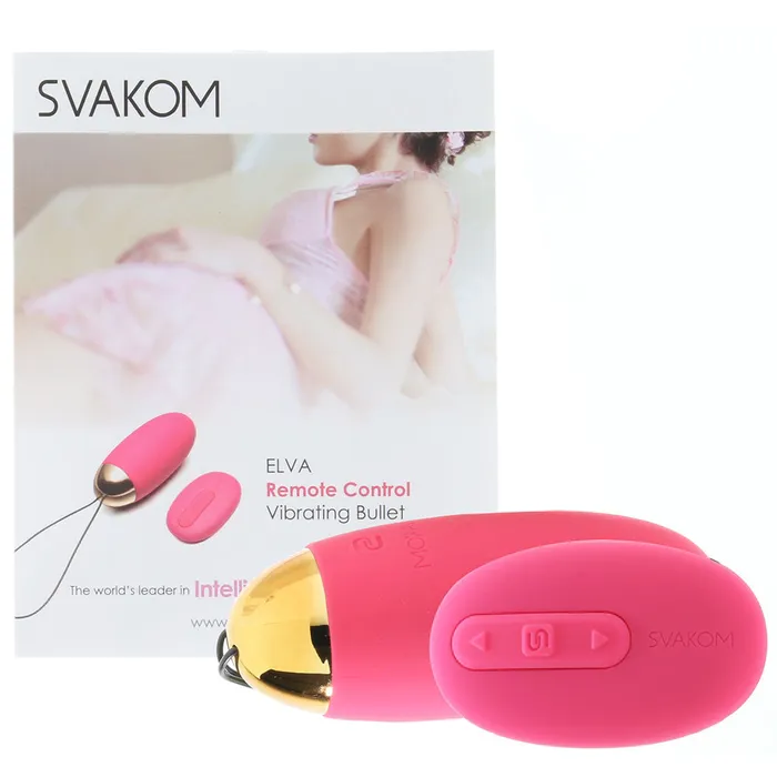 Female Sex Toys Svakom Elva Remote Control Vibrating Bullet in Plum Red Female Sex Toys Svakom Elva Remote Control Vibrating Bullet in Plum Red