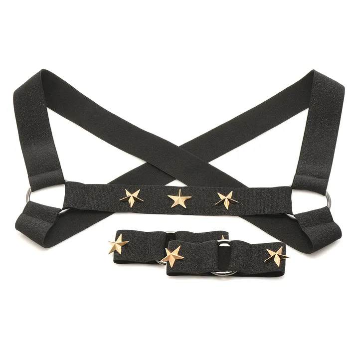 Female Sex Toys XR Brands Master Series Rave Harness Elastic Chest Harness XL