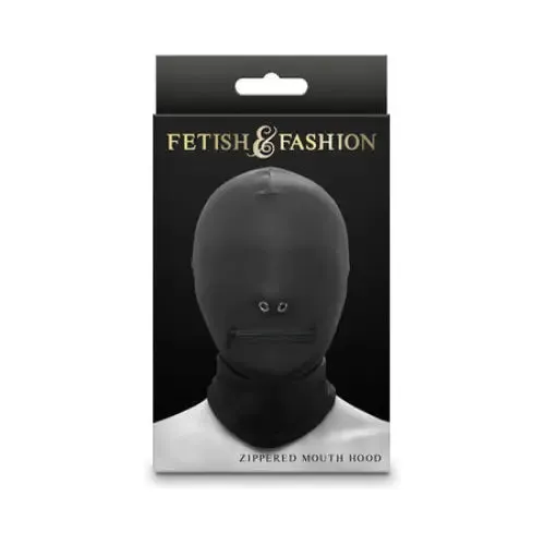 FetishFashion Zippered Mouth Hood Black NS Novelties Anal
