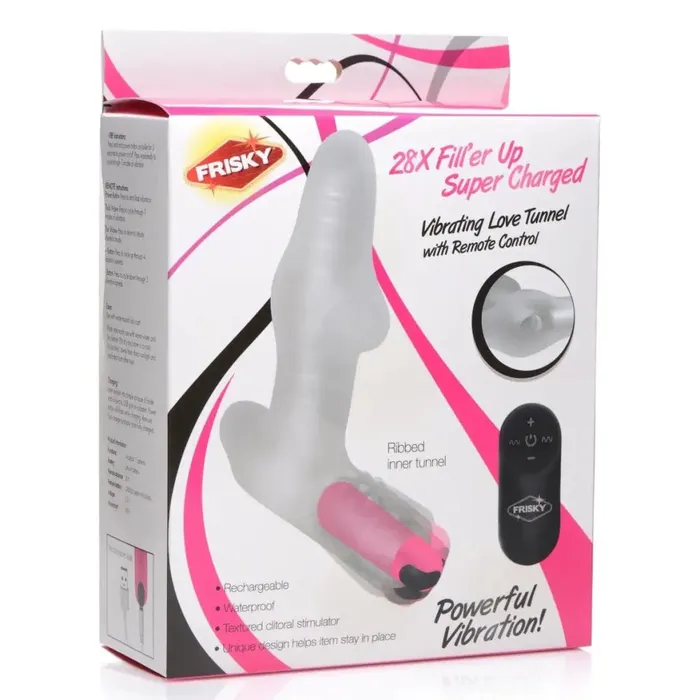 Frisky Female Sex Toys 28x Filler Up Super Charged Vibrating Love Tunnel With Remote Control