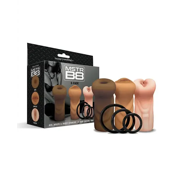 Happy Ending Mstr B8 Six Pack Ass Mouth Pussy Stroker with 3 Rings Global Novelties LLC Male Sex Toys Happy Ending Mstr B8 Six Pack Ass Mouth Pussy Stroker with 3 Rings Global Novelties LLC Male Sex Toys