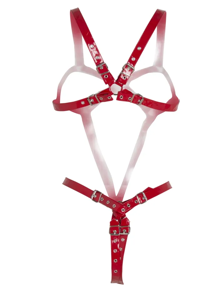 HonourSkintwocom Female Sex Toys PVC Vixen Full Body Harness in Red One Size HonourSkintwocom Female Sex Toys PVC Vixen Full Body Harness in Red One Size