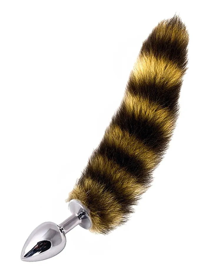HonourSkintwocom Large Butt Plug Silver Stripe Tail Anal