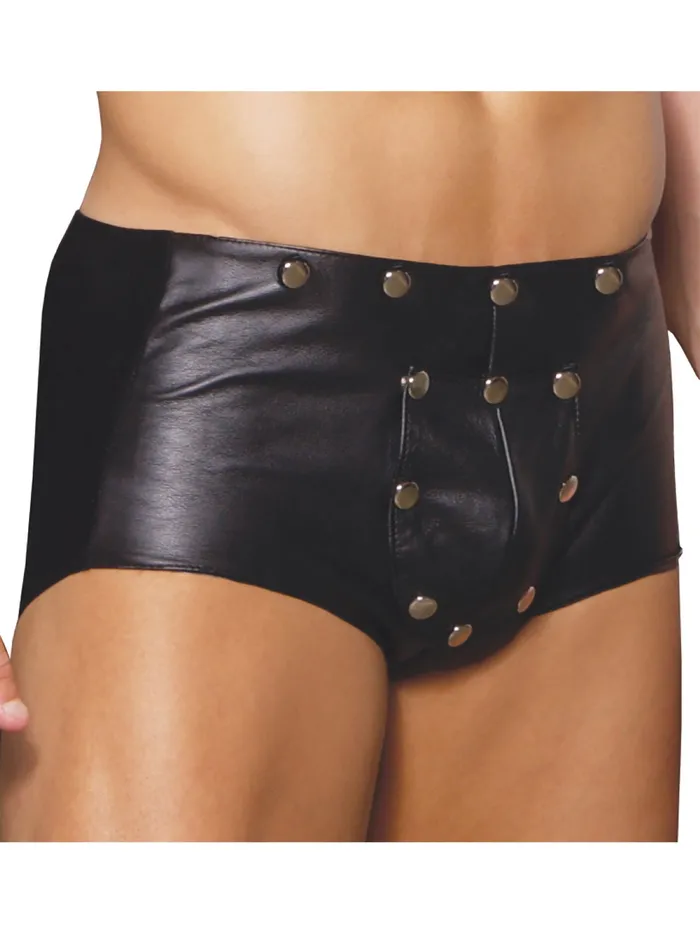 HonourSkintwocom Restraints Leather Shorts With Break Away Front