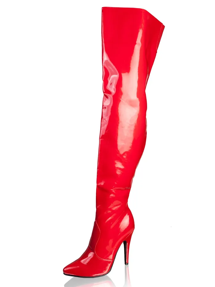 HonourSkintwocom Vibrators Clearance Red Suzie Thigh High Boots Size 9