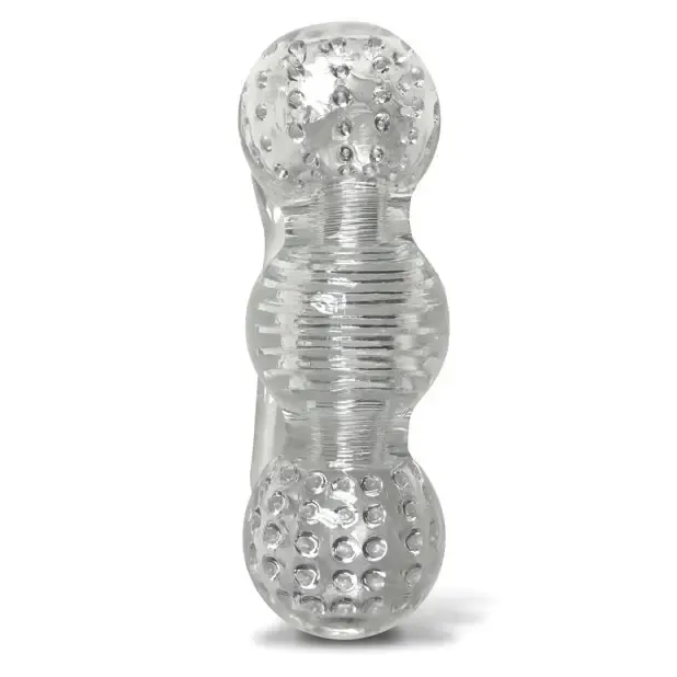 Icon Brands INC Male Sex Toys The 9s Clear Stroke Threeway Masturbator Icon Brands INC Male Sex Toys The 9s Clear Stroke Threeway Masturbator