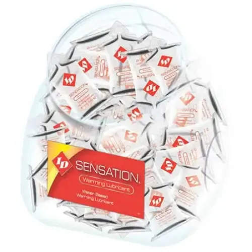 ID Sensation Warming WaterBased Lubricant 10ml Pillows 144Piece Fishbowl Westridge Laboratories Inc Female Sex Toys ID Sensation Warming WaterBased Lubricant 10ml Pillows 144Piece Fishbowl Westridge Laboratories Inc Female Sex Toys