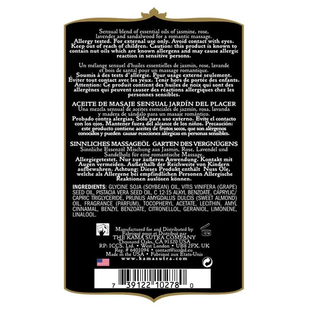 Kama Sutra Couples Massage Oil Pleasure Garden 2 Oz Kama Sutra Couples Massage Oil Pleasure Garden 2 Oz