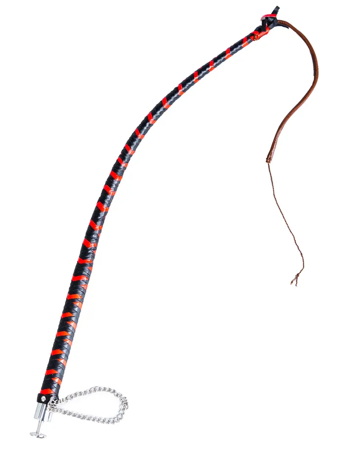 Leather Long Tail Bull Whip BlackRed HonourSkintwocom Anal