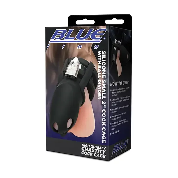 Male Sex Toys Blue Line 2 Silicone Cock Cage wBall Divider Small Electric Eel INC Male Sex Toys Blue Line 2 Silicone Cock Cage wBall Divider Small Electric Eel INC