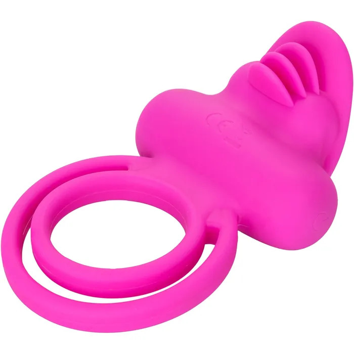 Male Sex Toys CalExotics CalExotics Dual Clit FlickerCock Ring Pink