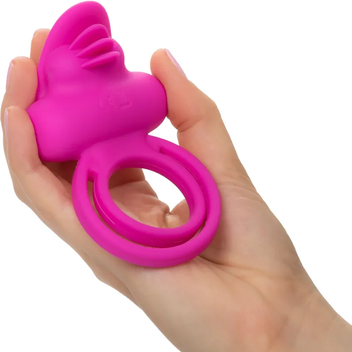 Male Sex Toys CalExotics CalExotics Dual Clit FlickerCock Ring Pink