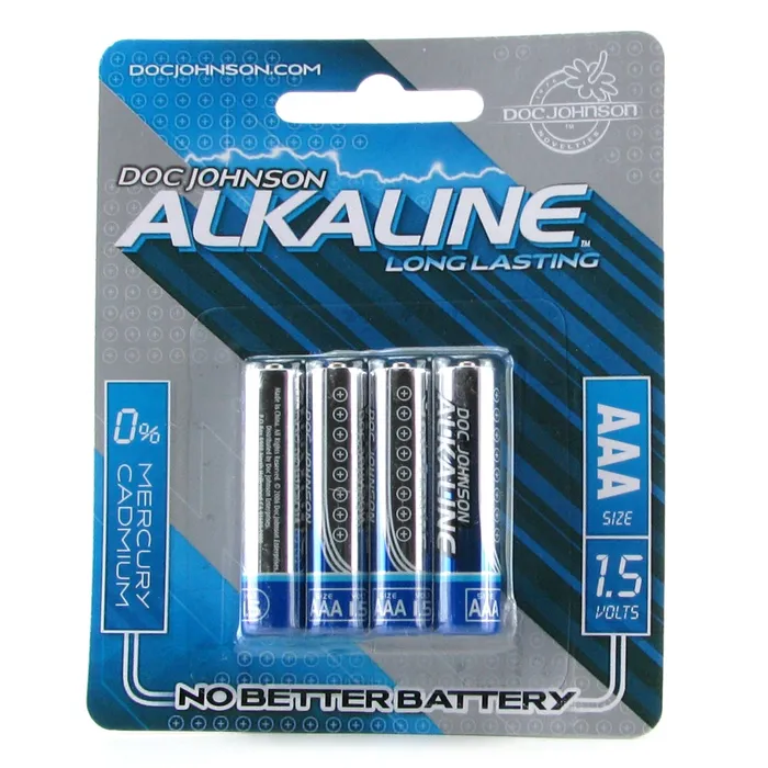Male Sex Toys Doc Johnson Alkaline AAA Long Lasting Batteries 4 Pack