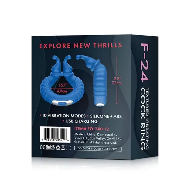 Male Sex Toys Forto Forto F24 Rechargeable Silicone Textured Vibrating Cock Ring Male Sex Toys Forto Forto F24 Rechargeable Silicone Textured Vibrating Cock Ring