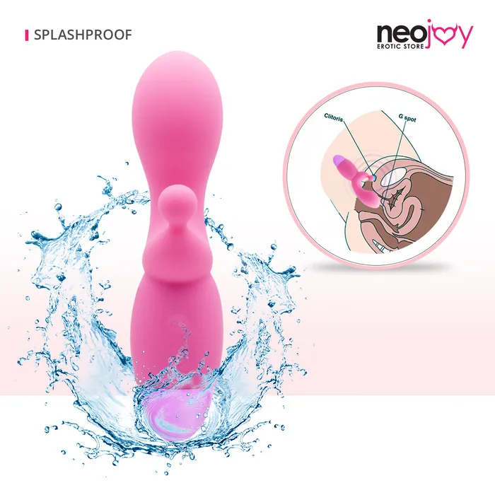 Neojoy Neojoy GClit Dual Silicone Rabbit Vibrator USB Rechargeable 10Speed Functions Pink Female Sex Toys