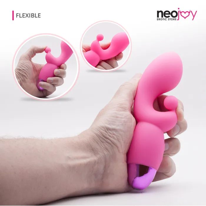 Neojoy Neojoy GClit Dual Silicone Rabbit Vibrator USB Rechargeable 10Speed Functions Pink Female Sex Toys