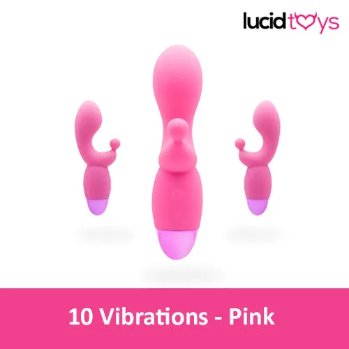 Neojoy Neojoy GClit Dual Silicone Rabbit Vibrator USB Rechargeable 10Speed Functions Pink Female Sex Toys