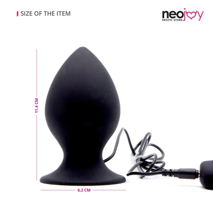 Neojoy Smooth 7Vibration Functions Silicone Butt Plug With Suction Cup Base Black Neojoy Anal