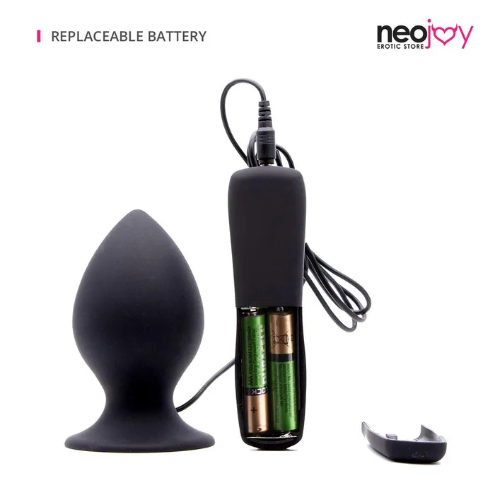 Neojoy Smooth 7Vibration Functions Silicone Butt Plug With Suction Cup Base Black Neojoy Anal
