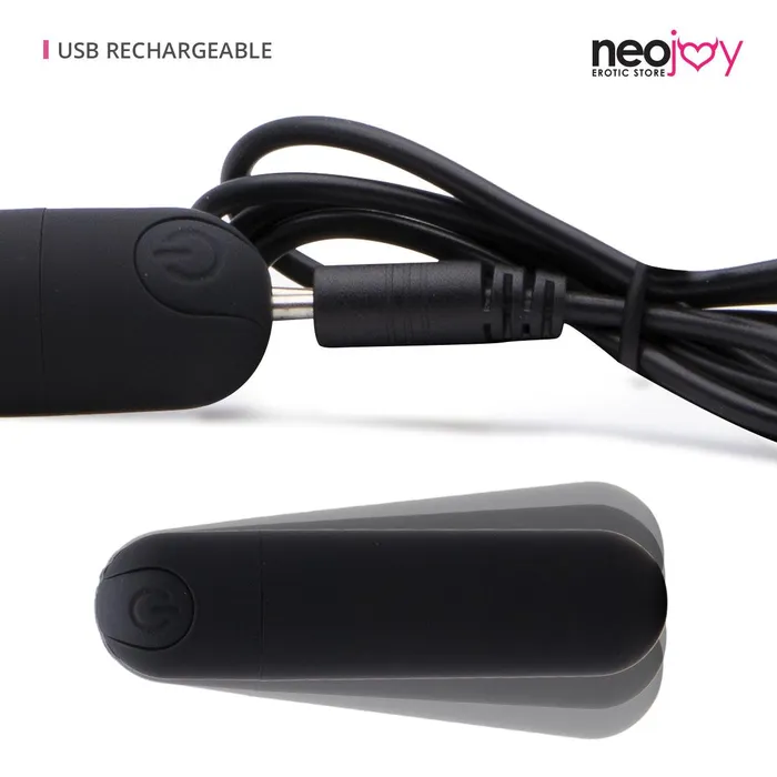 Neojoy Vibrators Neojoy Bullet Love Vibrator USB Rechargable 10 Speed Function Black