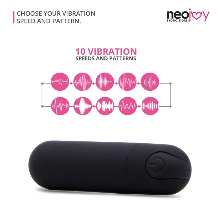 Neojoy Vibrators Neojoy Bullet Love Vibrator USB Rechargable 10 Speed Function Black