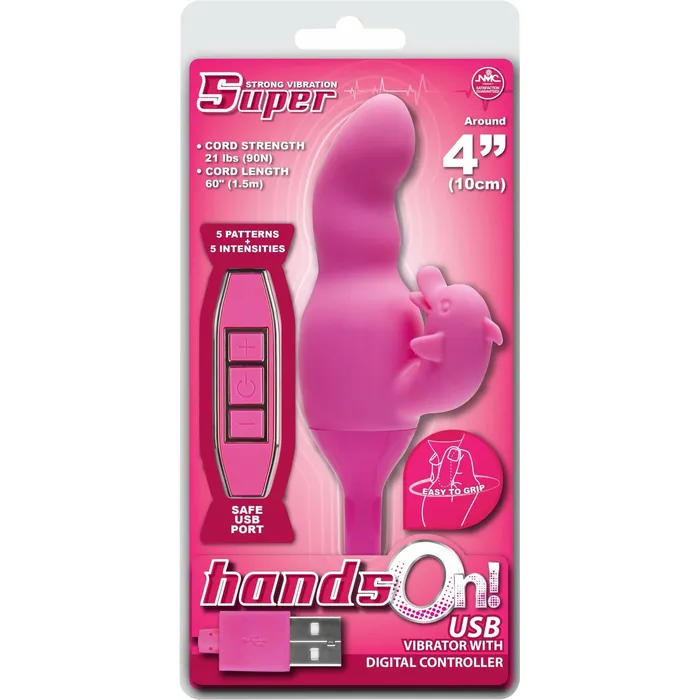 NMC Hands On Dolphin Dual Vibrator Rechargeable Pink NMC Female Sex Toys