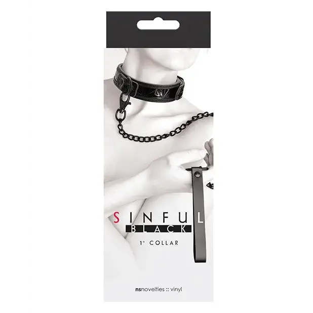NS Novelties Sinful Vinyl Collar Black Anal