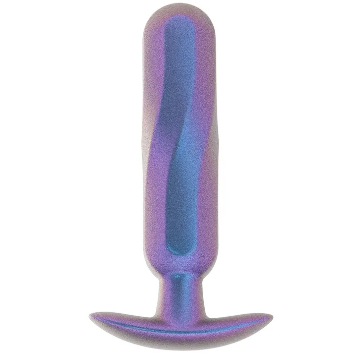 Ouch Smooth Silicone Oblong Butt Plug in Metallic Blue Ouch Anal