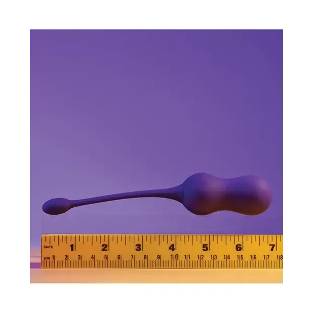 Playboy Double Time Rechargeable Remote Controlled Vibrating Silicone Dual Kegel Balls Acai evolv Female Sex Toys
