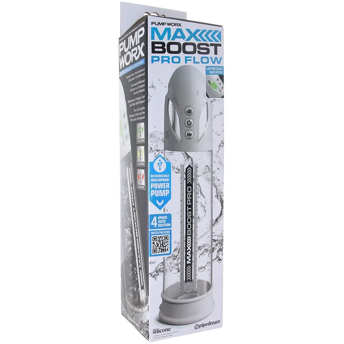 Pump Worx Max Boost Pro Flow Penis Pump in White Pipedream Male Sex Toys