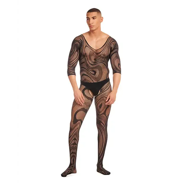 Rainbow Party Supernova Body Stocking 2 pc Set Black Rene Rofe Anal