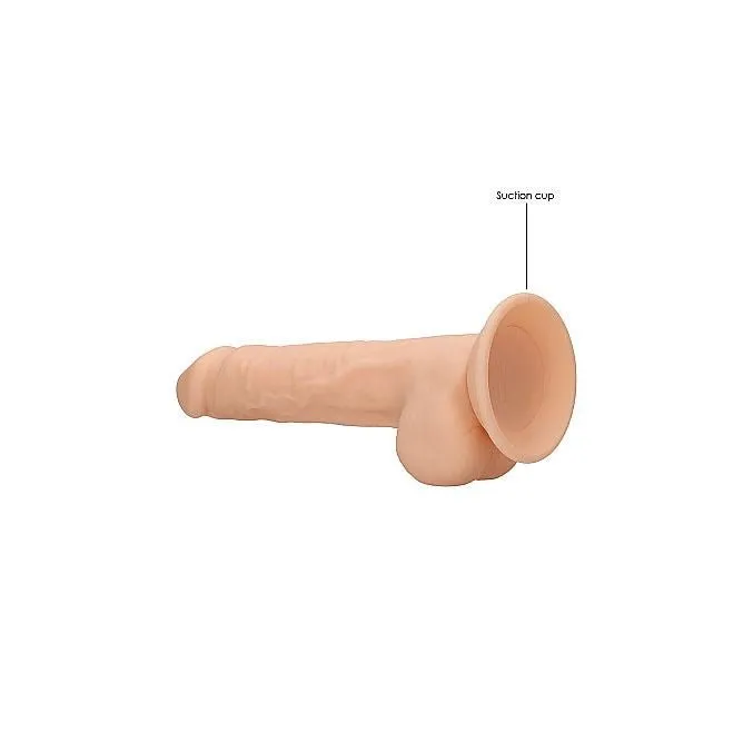 Realrock Dildos Realrock Silicone Dildo with Balls 95 Dual Density Flesh