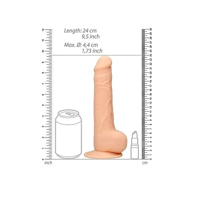 Realrock Dildos Realrock Silicone Dildo with Balls 95 Dual Density Flesh