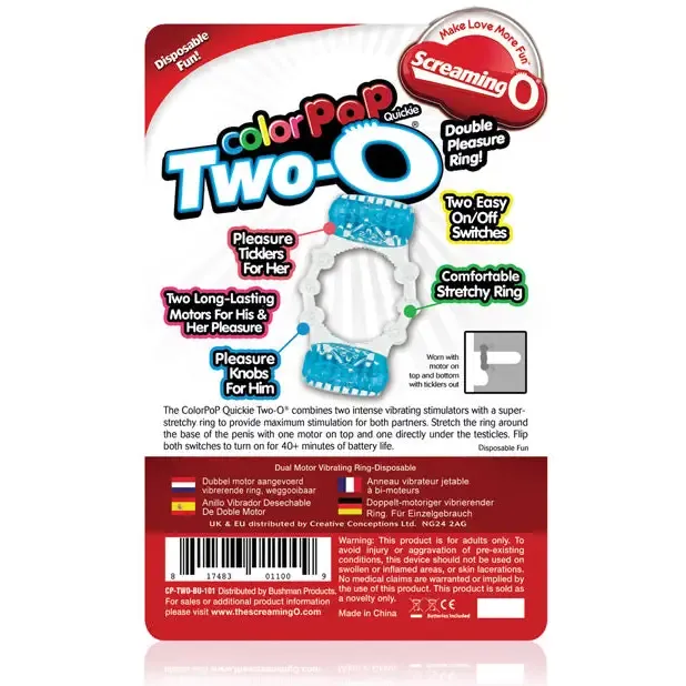 Screaming O Vibrators Screaming O TwoO Color Pop Blue Screaming O Vibrators Screaming O TwoO Color Pop Blue