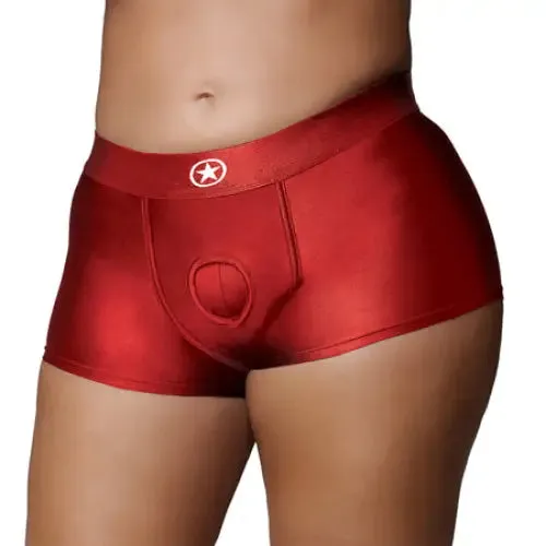 SHOTS AMERICA Female Sex Toys Ouch Vibrating Strapon Boxer Red XLXXL