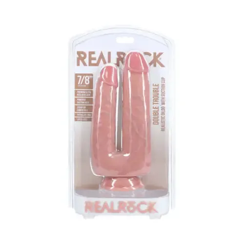 Shots America LLC Dildos RealRock Double Trouble 7 in 8 in Dildo Beige Shots America LLC Dildos RealRock Double Trouble 7 in 8 in Dildo Beige