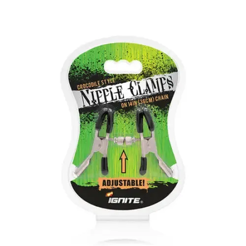SI Novelties SI Adjust Nipple Clamps On 14 in Chain Female Sex Toys