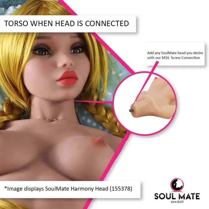 SoulMate Dolls Male Sex Toys SoulMate Dolls Kimberly Head With Sex Doll Torso Light Brown