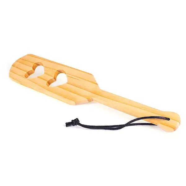 Spartacus Vibrators Wood Paddle 36cm 2 Cut Out Hearts