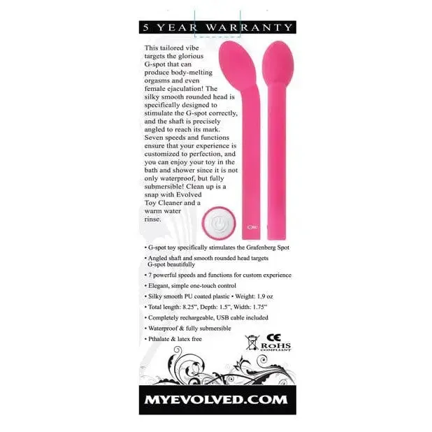 Vibrators Evolved Evolved Rechargeable Power G Thin GSpot Vibrator