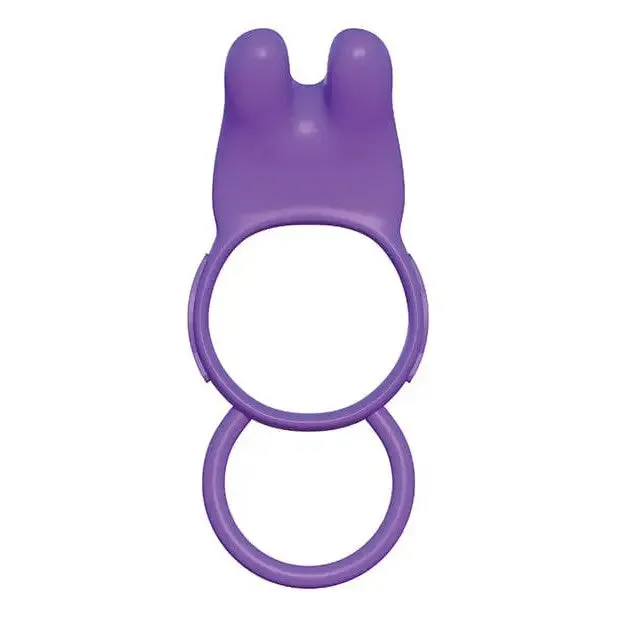 Vibrators Fantasy Lingerie Fantasy Cringz Twin Teazer Rabbit Ring Purple