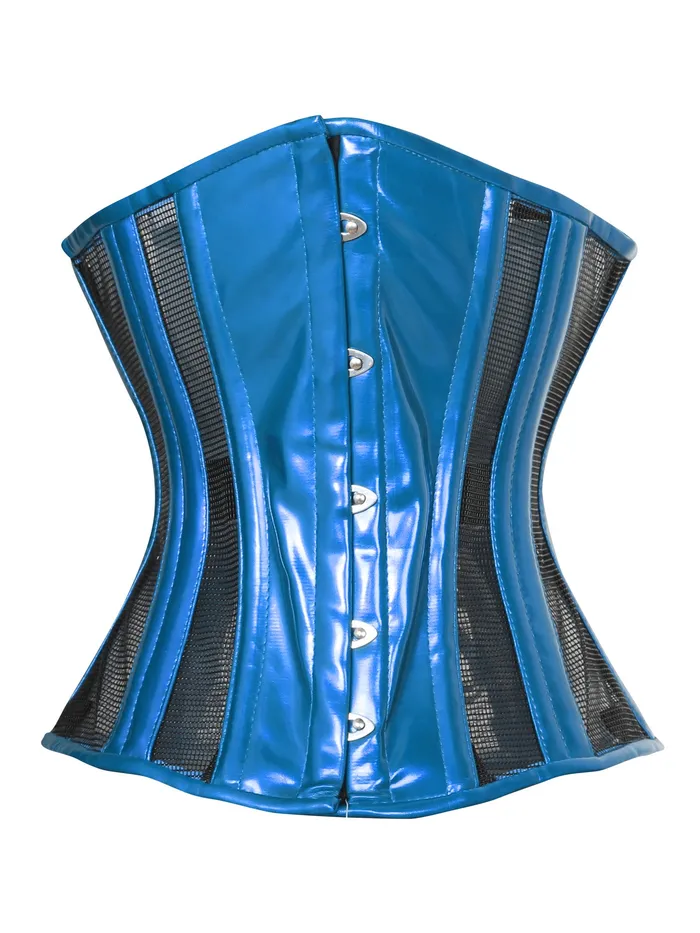 Vibrators HonourSkintwocom Blue PVC Mesh Underbust Corset