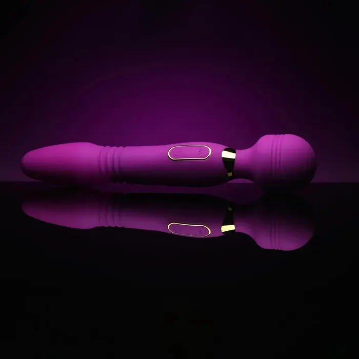 Vibrators Ultra Thrusther Deluxe Thrusting And Vibrating Silicone Wand Wand Essentials