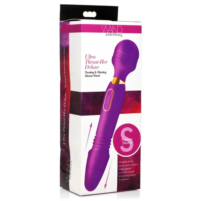 Vibrators Ultra Thrusther Deluxe Thrusting And Vibrating Silicone Wand Wand Essentials
