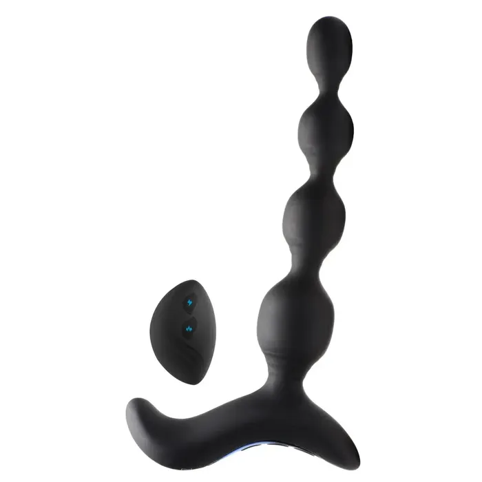 Zeus Electrosex Male Sex Toys Shockbeads 80x Vibrating Estim Silicone Anal Beads With Remote