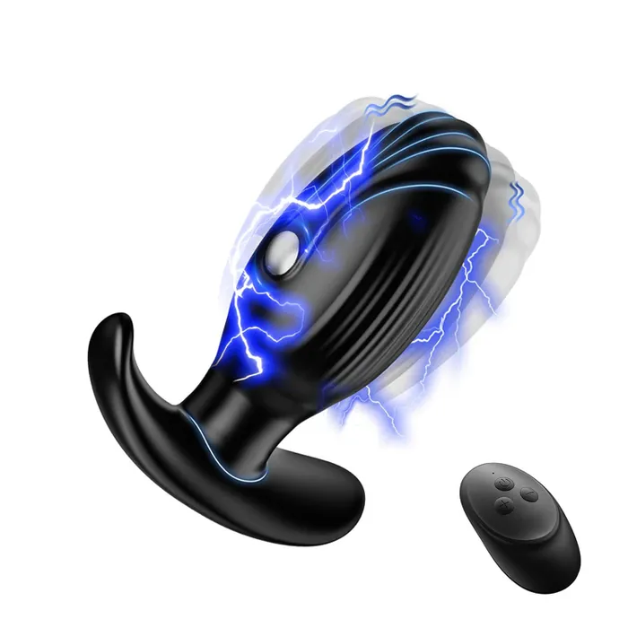 Amovibe Male Sex Toys Electrical Stimulation Butt Plug with Vibration